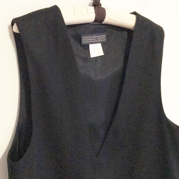 HERMAN GEIST Black DeepV-Neck Mod Dress Size 10 - Picture 5 of 10